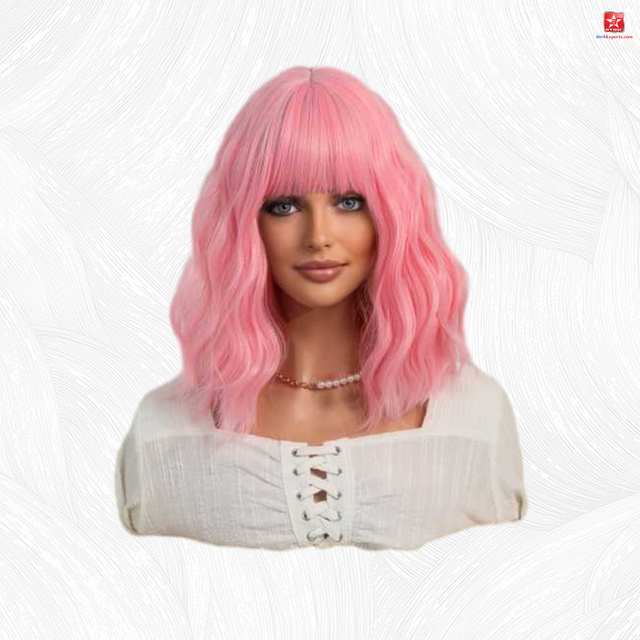 Wholesale Women's Pink Short Curly Wig Cheap Short Bob Wigs