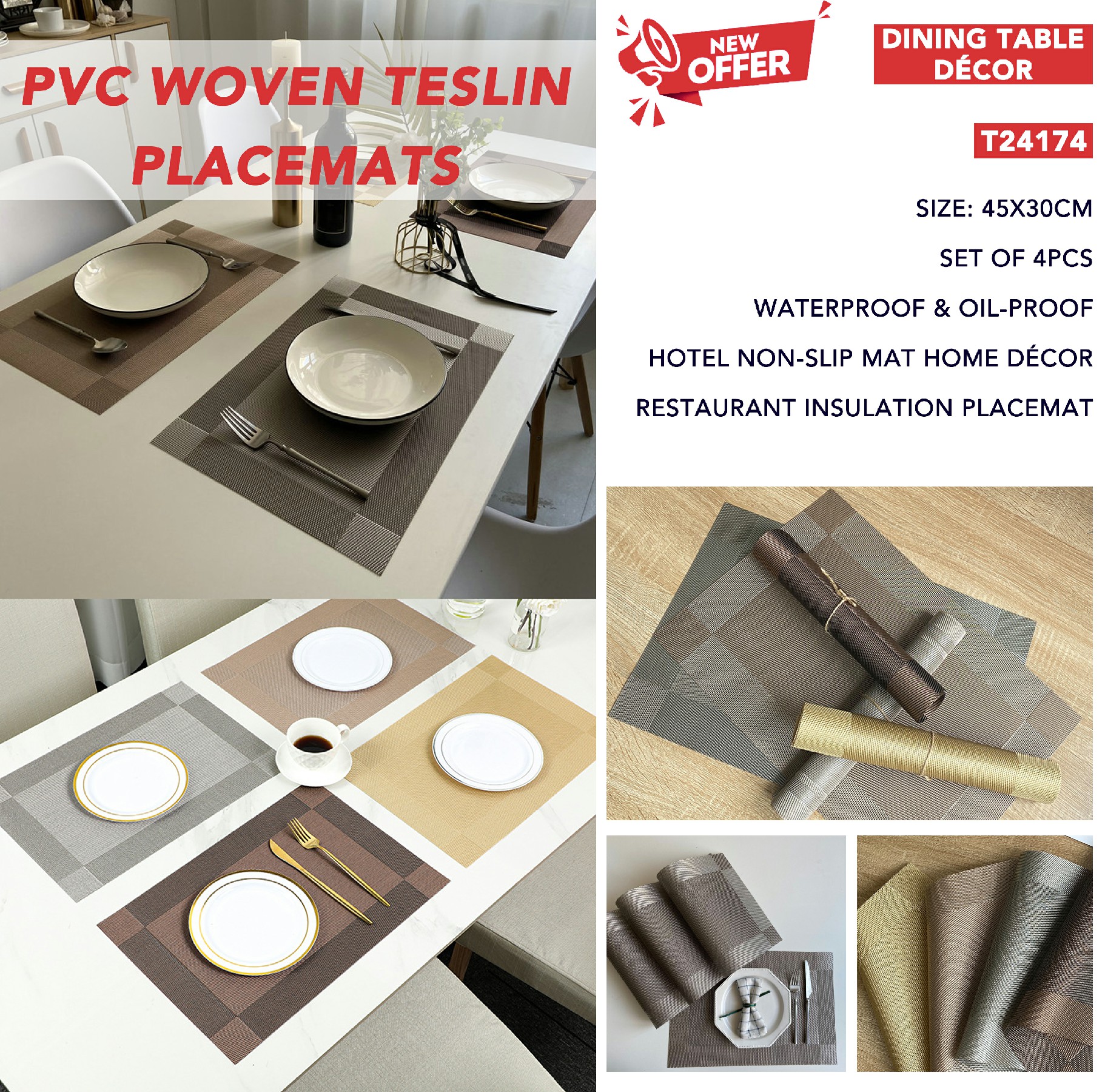 Enhance Your Dining Experience with PVC Woven Teslin Placemats