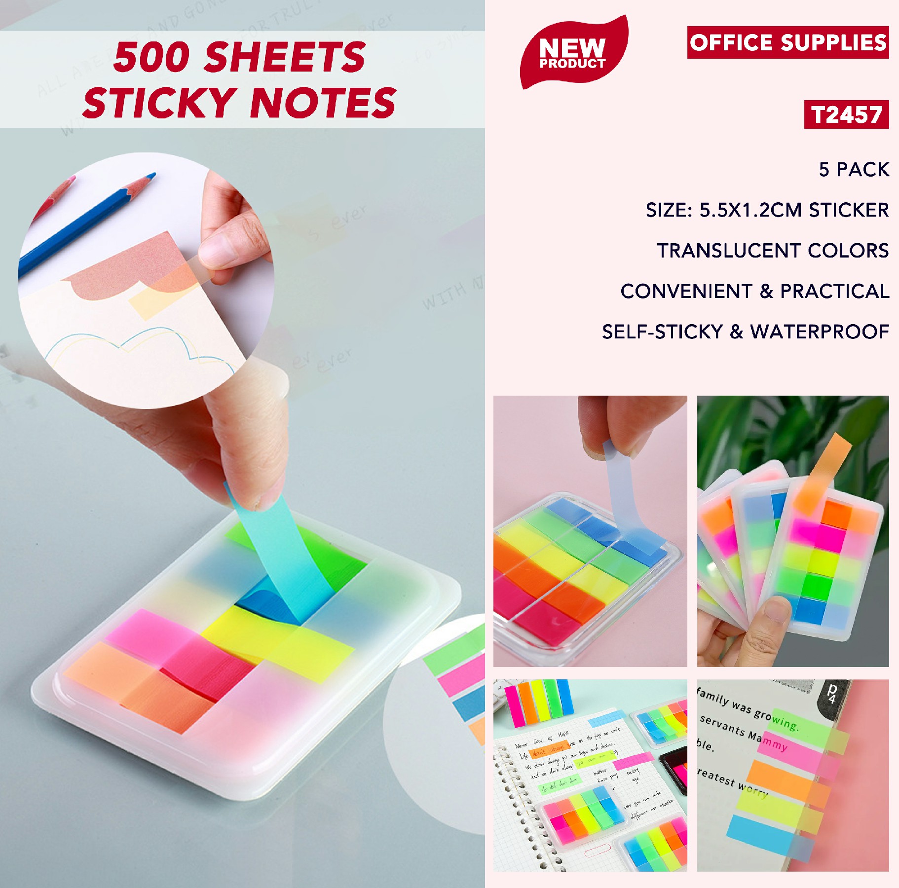 Enhance Organization And Creativity with Translucent Colored Sticky Notes