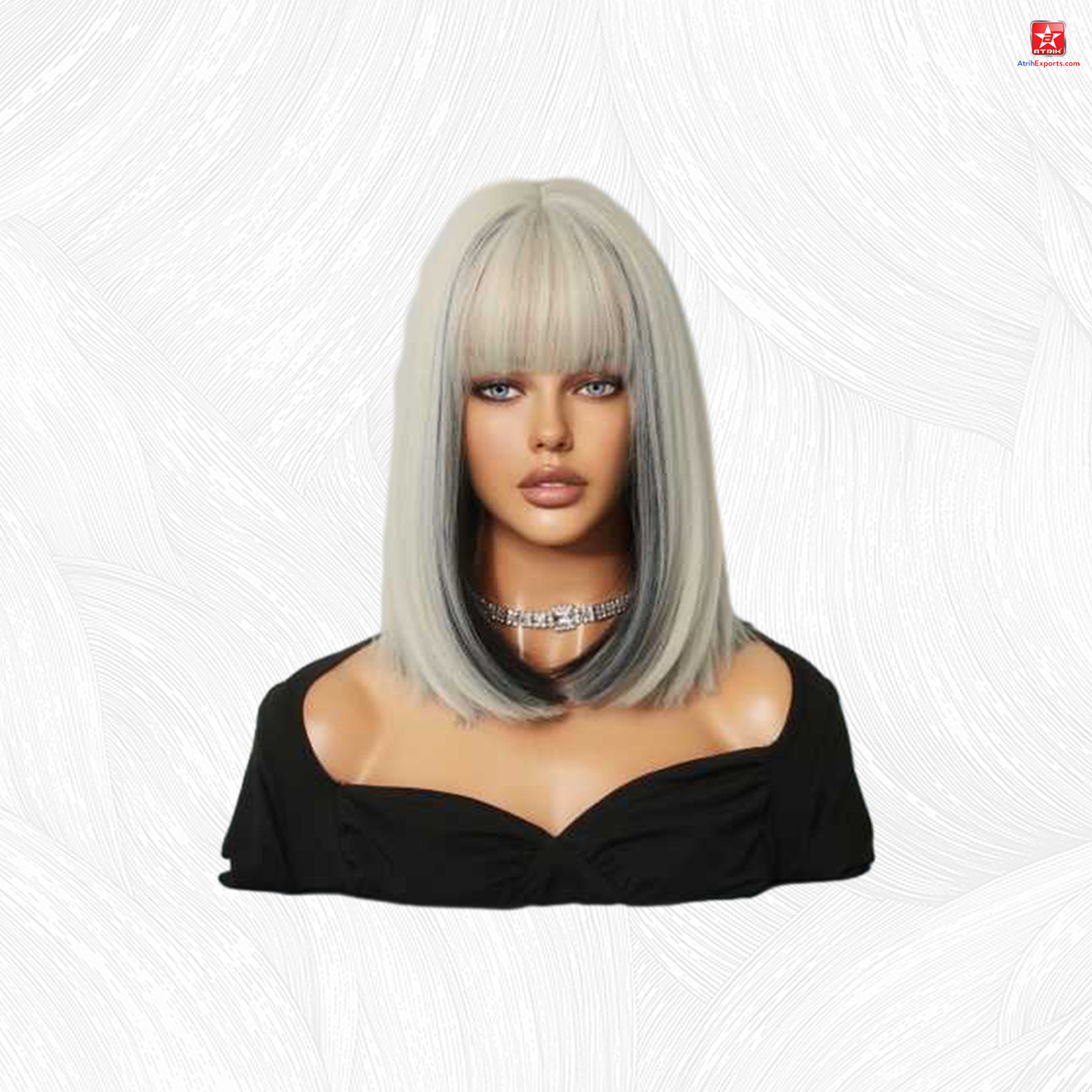 Glue Less Full Hd Lace Wigs Women's Platinum Blonde Tinted Black Short Straight Wig