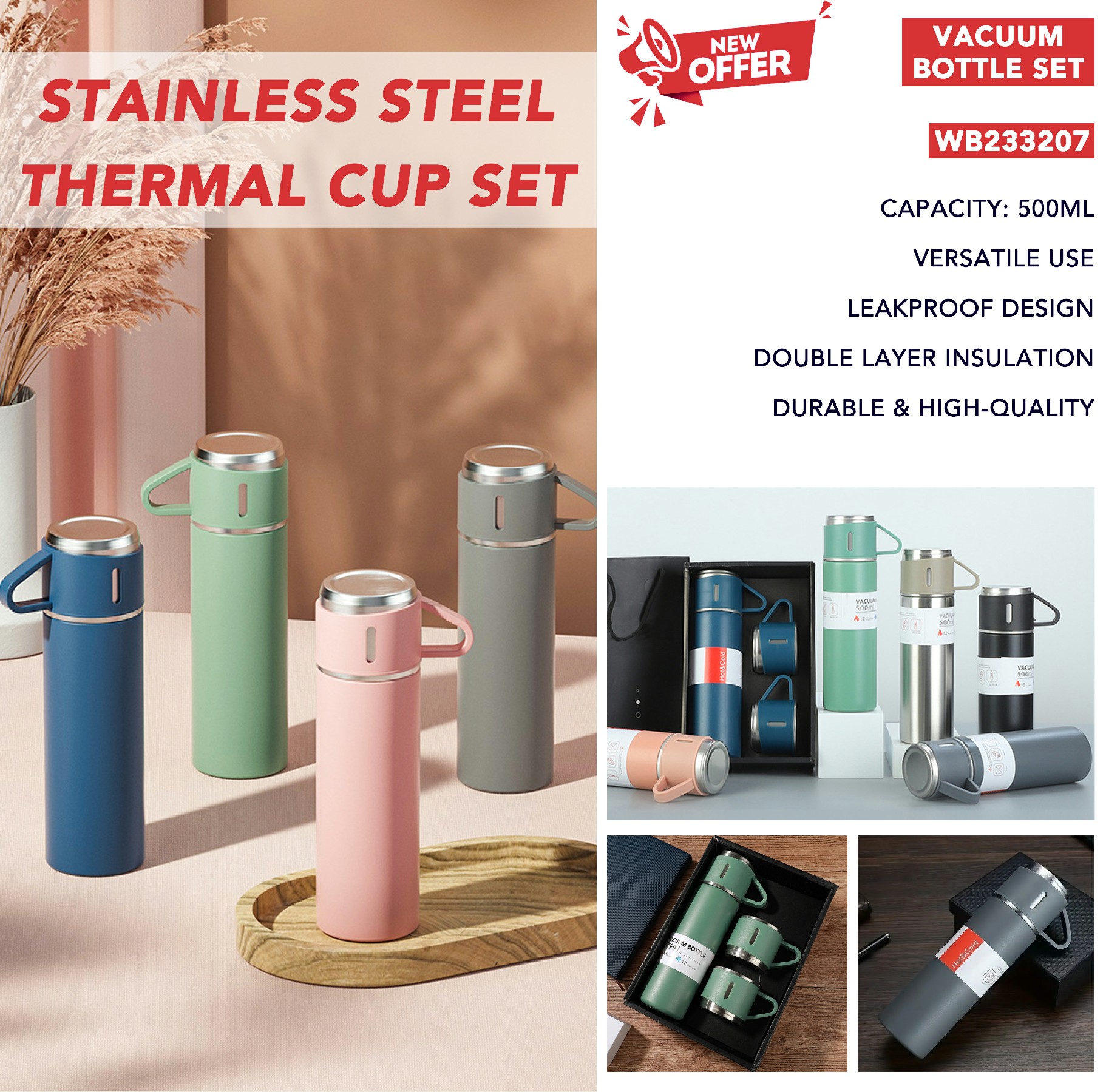 The Ultimate Stainless Steel Vacuum Thermos Gift Tumbler Set: A Perfect Blend of Style And Functionality