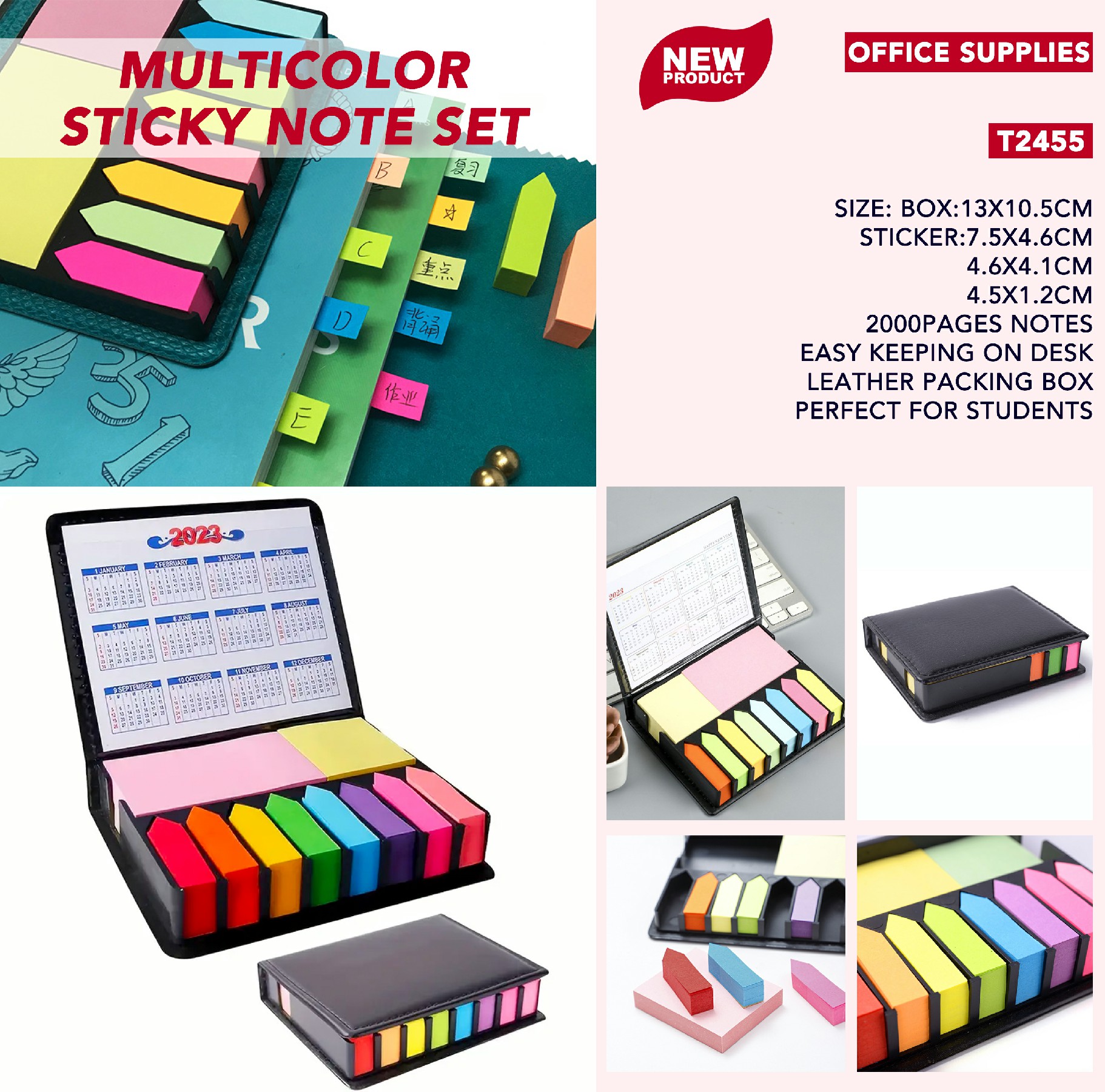 Enhance Organization and Creativity with Multicolour Sticky Notes Set