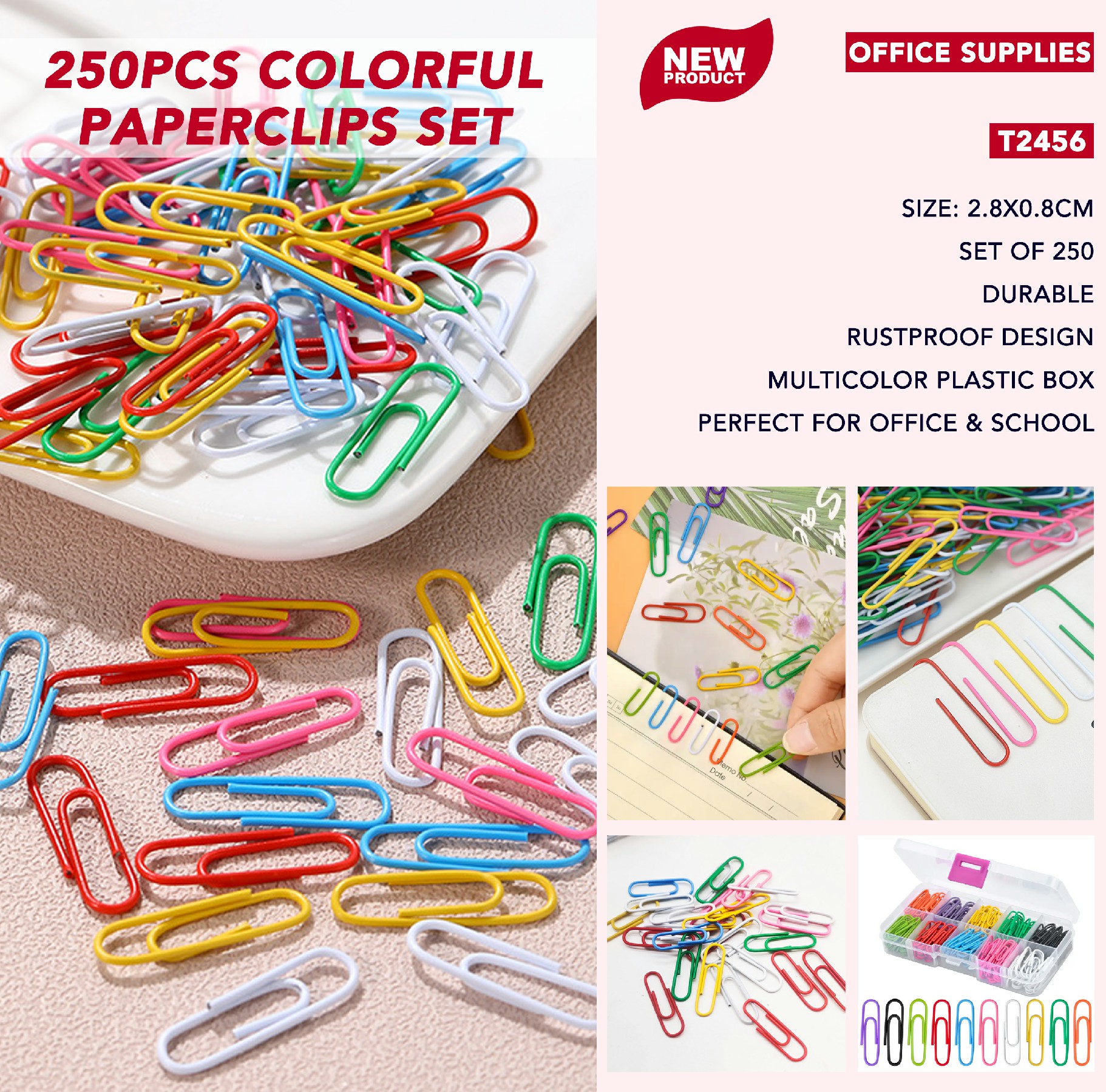 Organize Your Workspace with Vibrant Colored Paper Clips