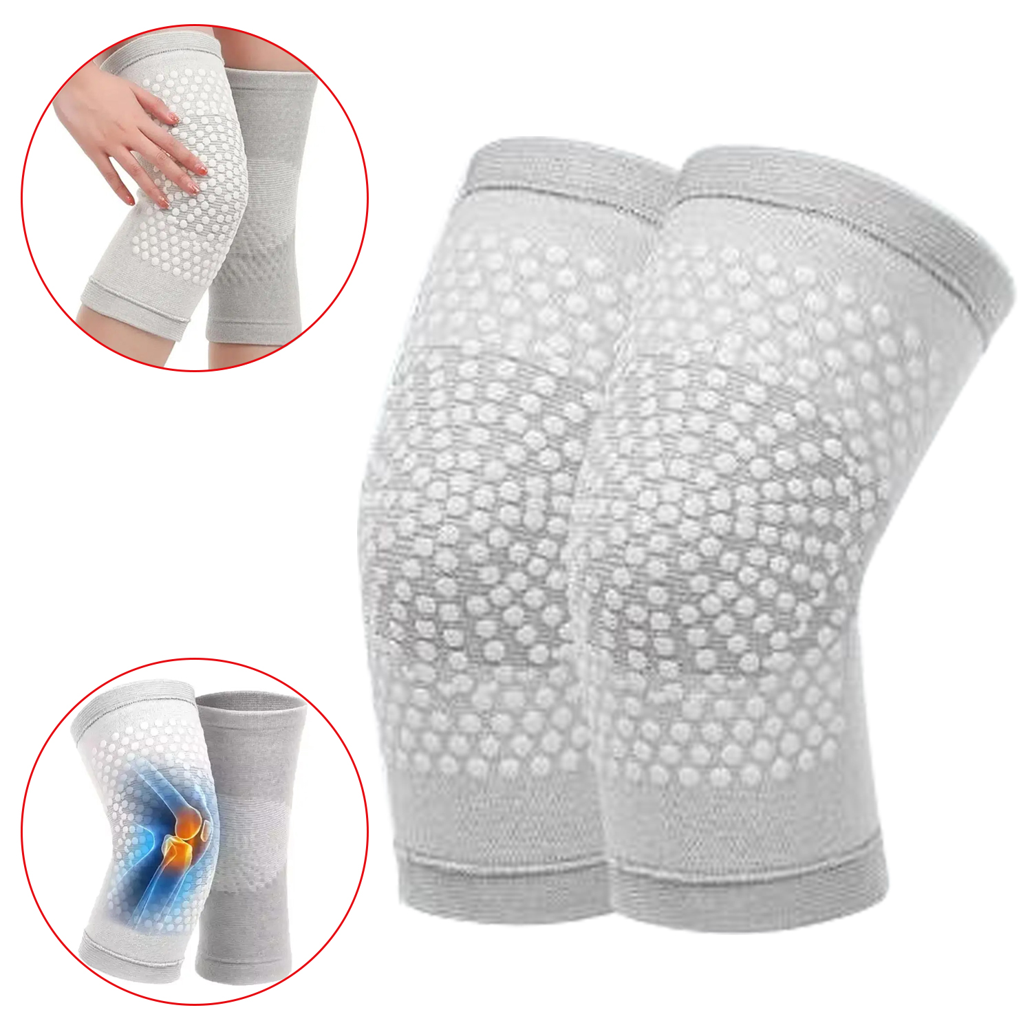 2PCS Warm Knee Pads For Relieve Joint Pain And Inflammation Knitted Stretchy Leg Sleeve