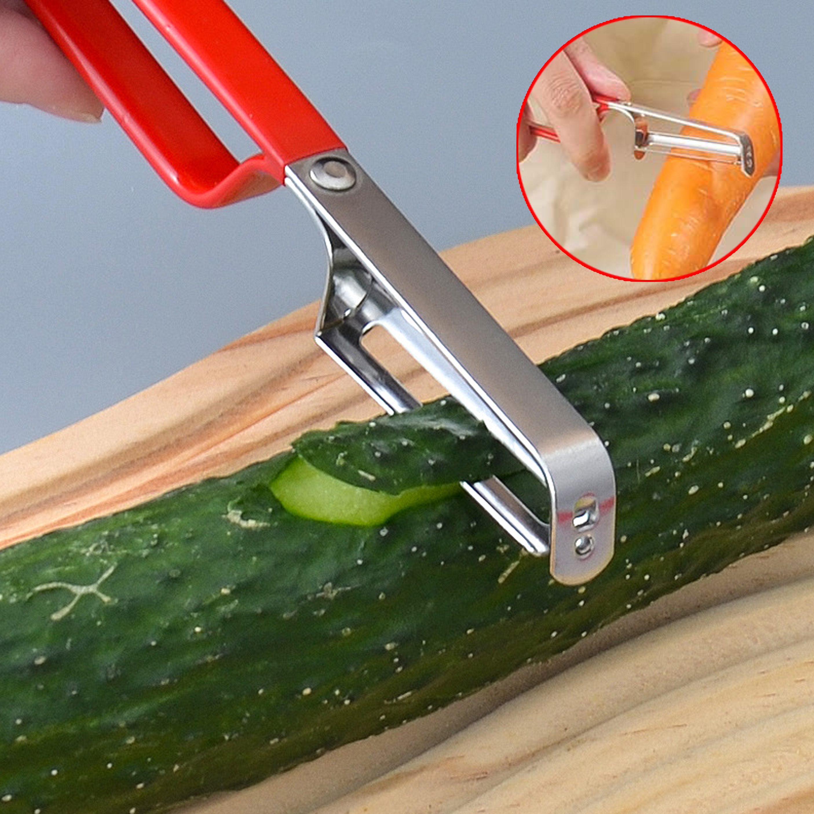 Stainless Steel Vegetable Peeler with Comfort Grip Handle