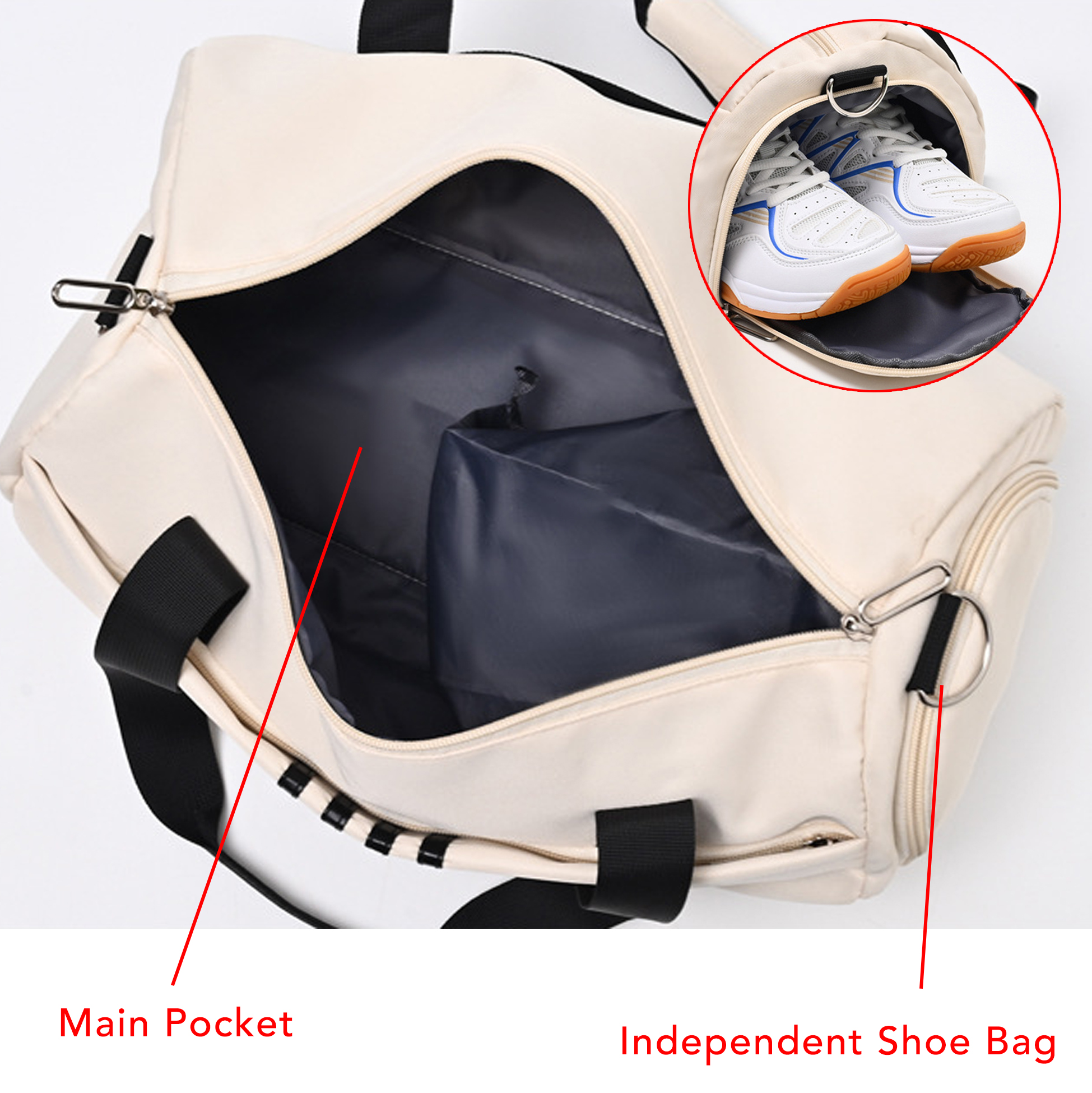 Sports Gym Duffle Bag, Striped Travel Weekender Overnight Bag