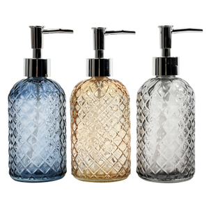 320ml Clear Glass Soap Dispenser with Silver Pump