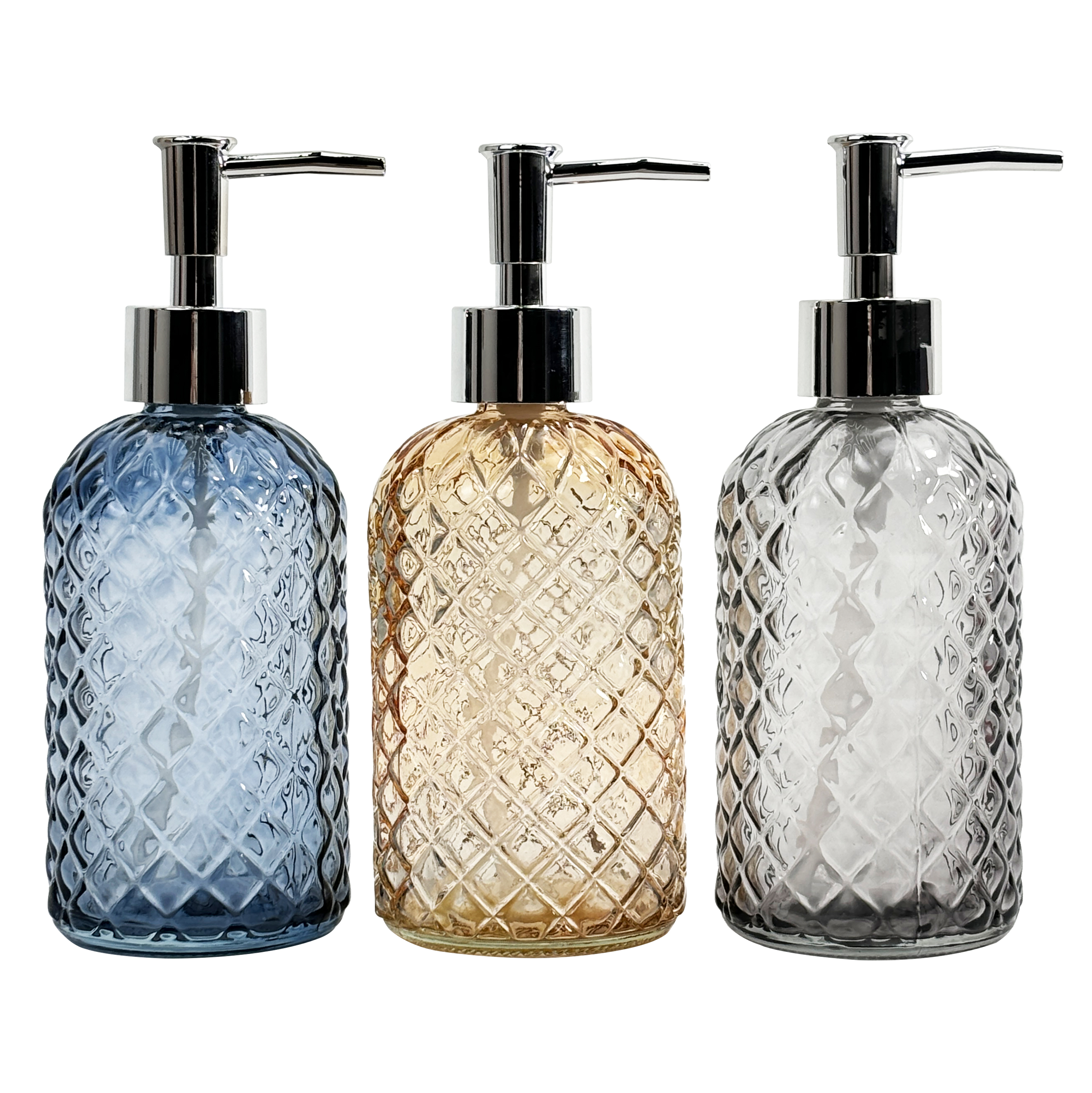 320ml Clear Glass Soap Dispenser with Silver Pump