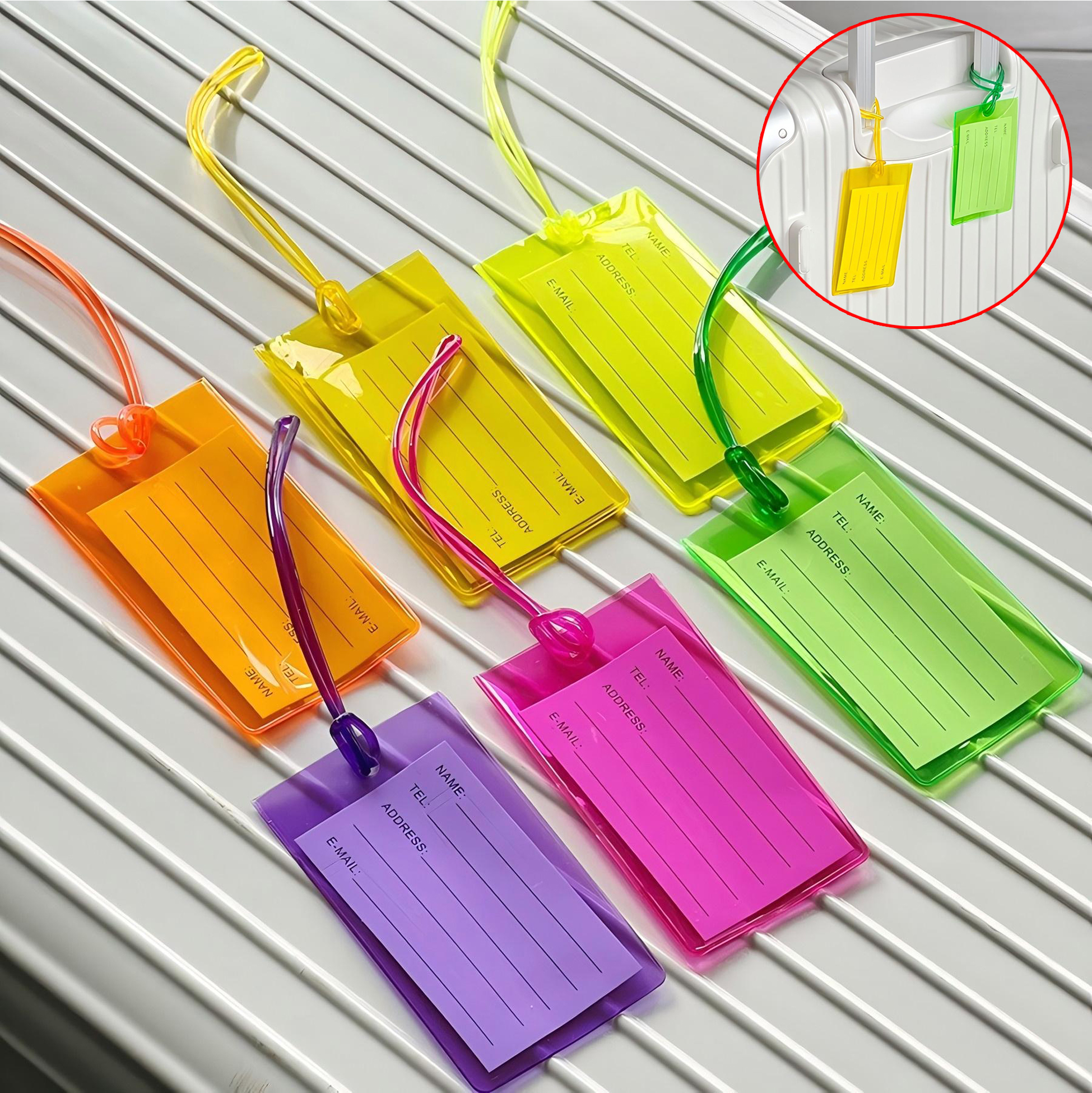 Coded Luggage Tags with Elastic Straps 
