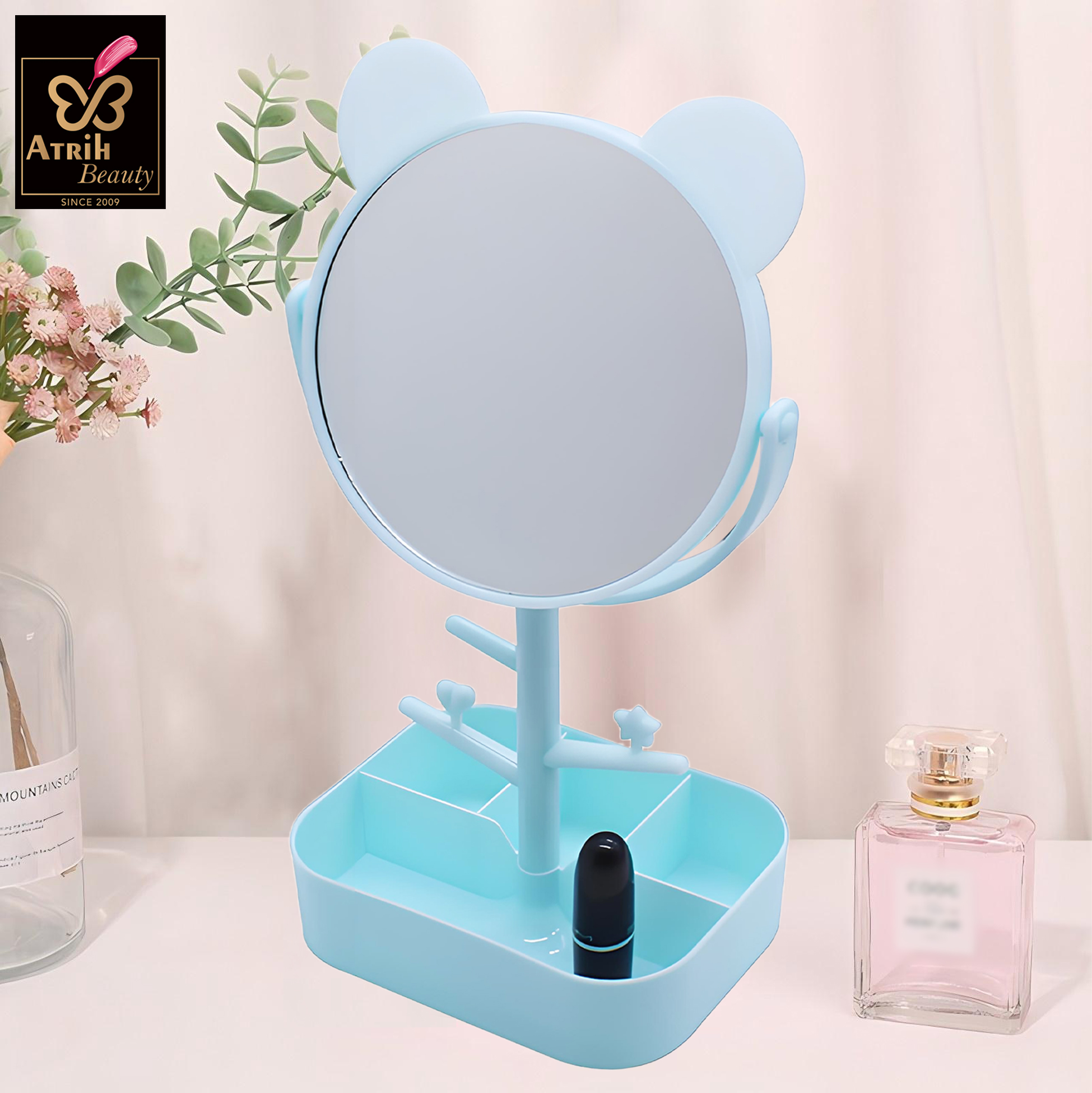 Makeup Mirror with Storage Compartments
