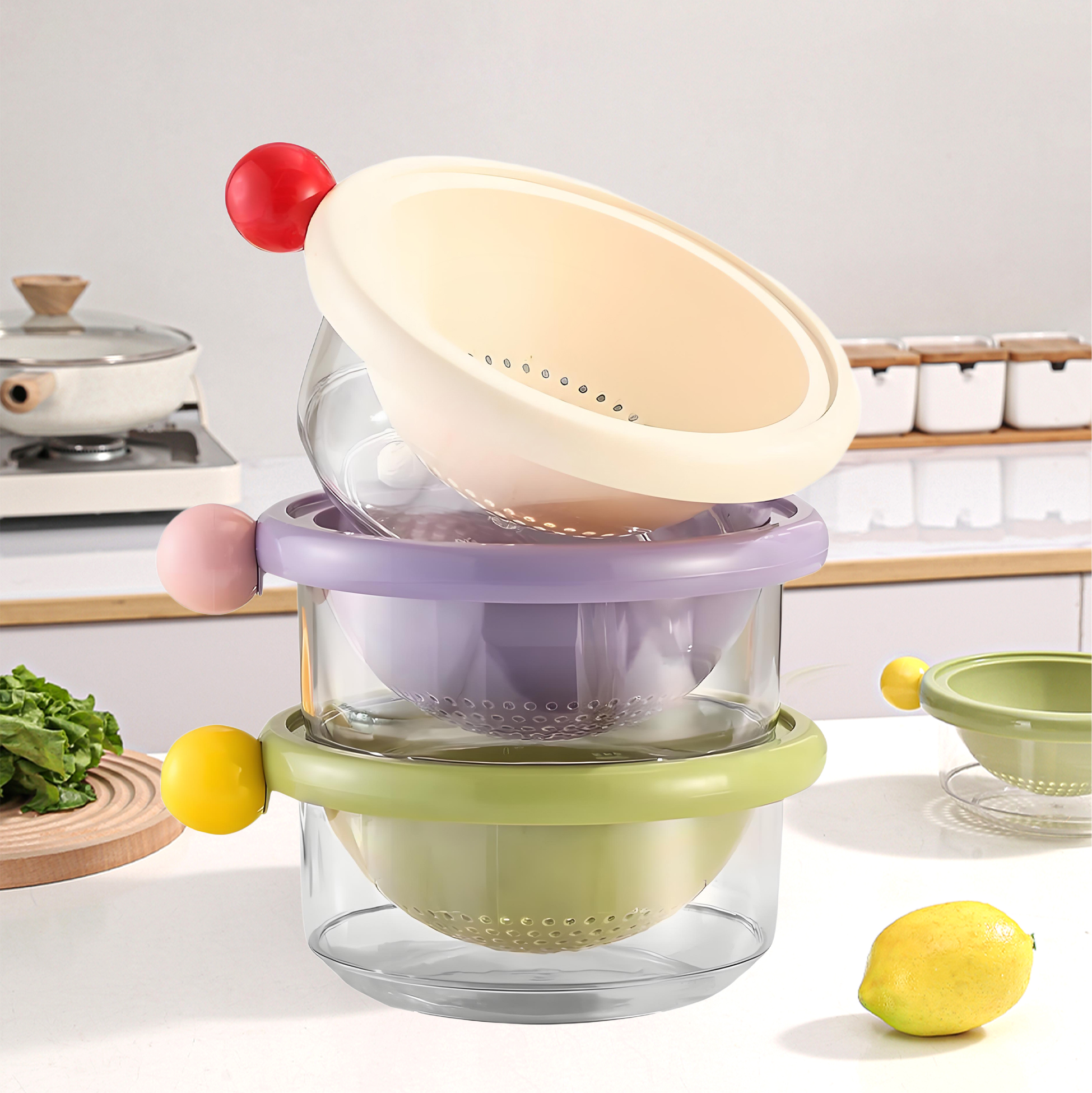Double Layer Drain Basket for Kitchen Multifunctional And Space Saving