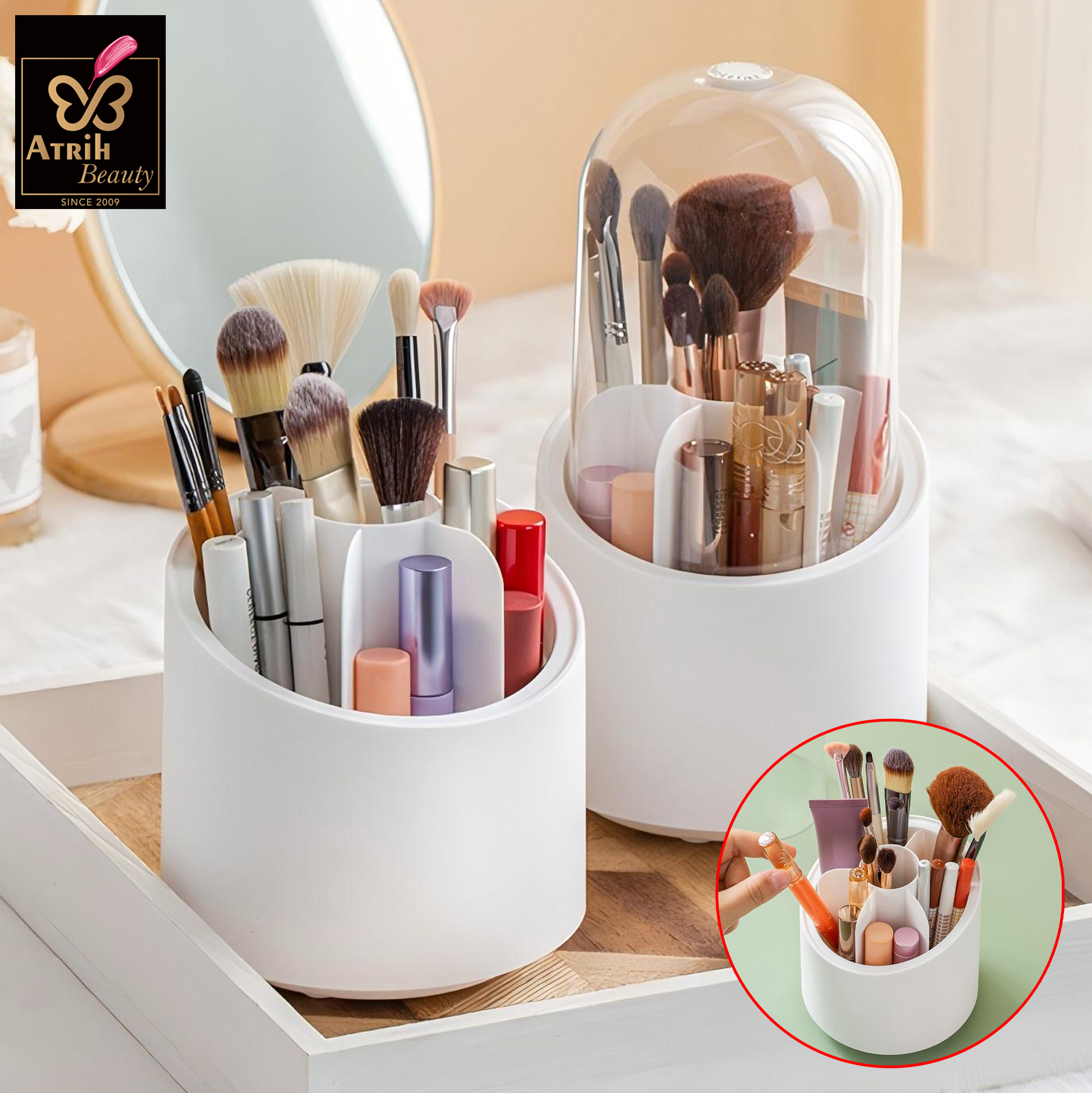 Rotating Makeup Brush Organizer