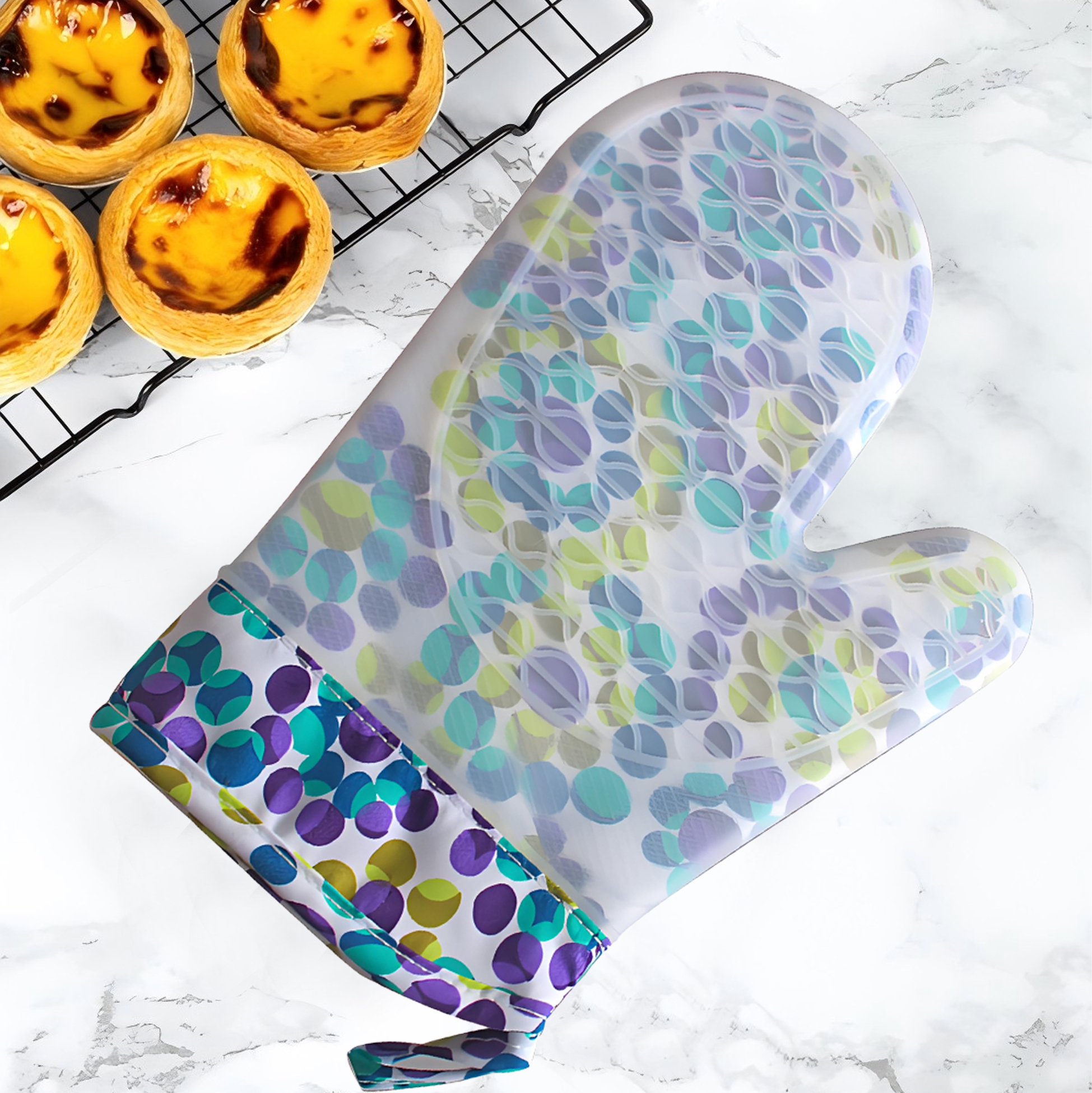 Colorful Polka Dot Silicone Oven Mitt