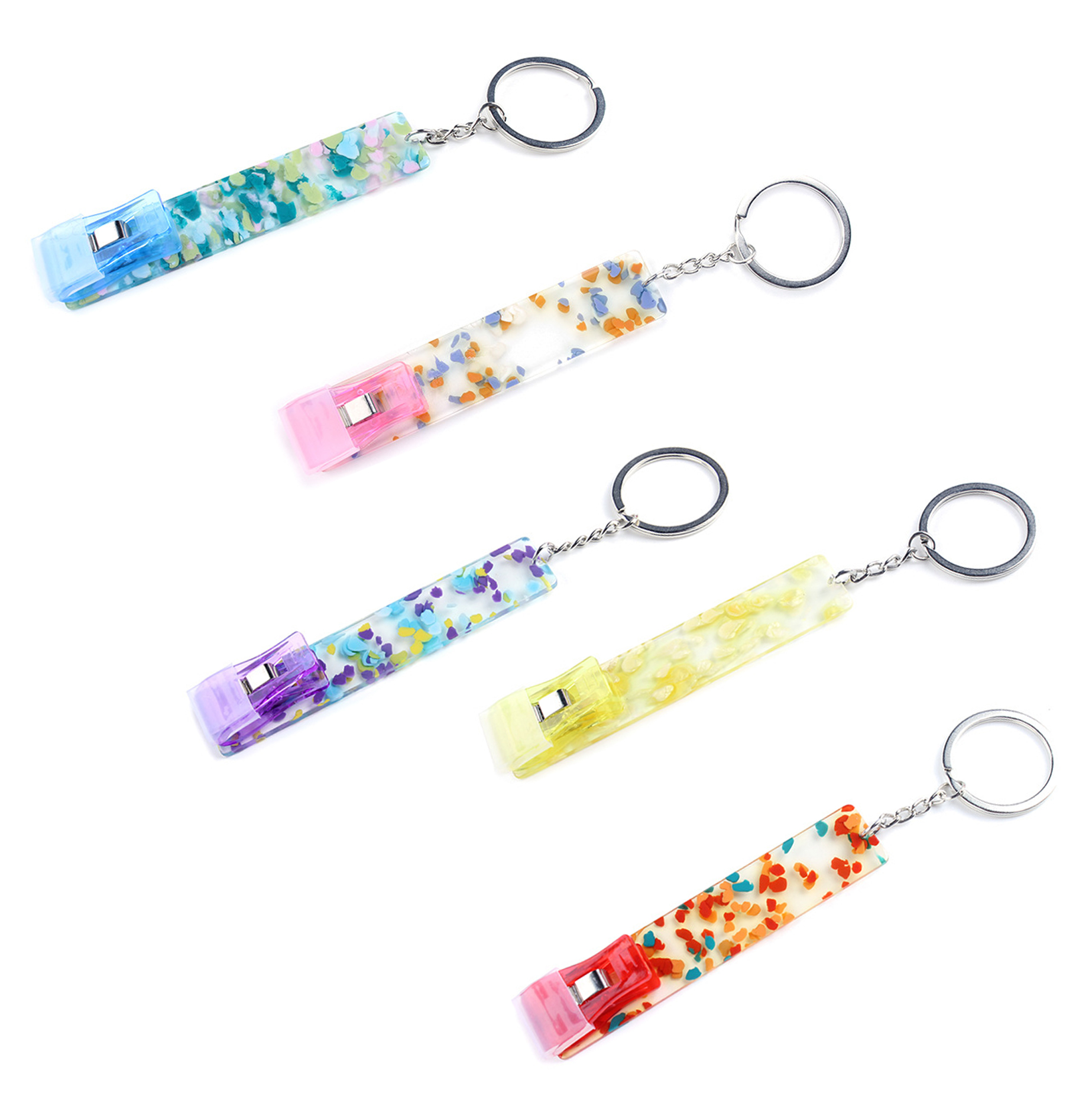 Colorful Resin Card Clip Keychain