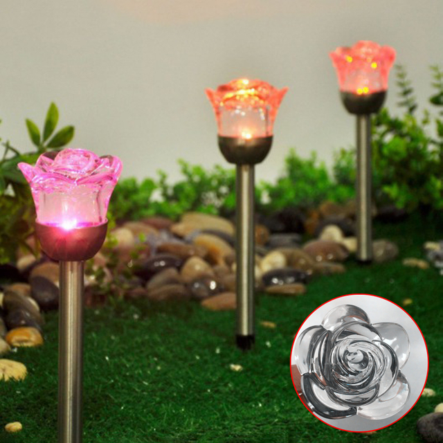 Solar Powered Crystal Rose Garden Light