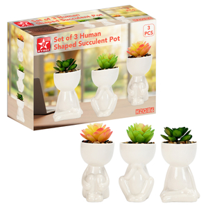 Set of 3 Human Shaped Succulent Pot