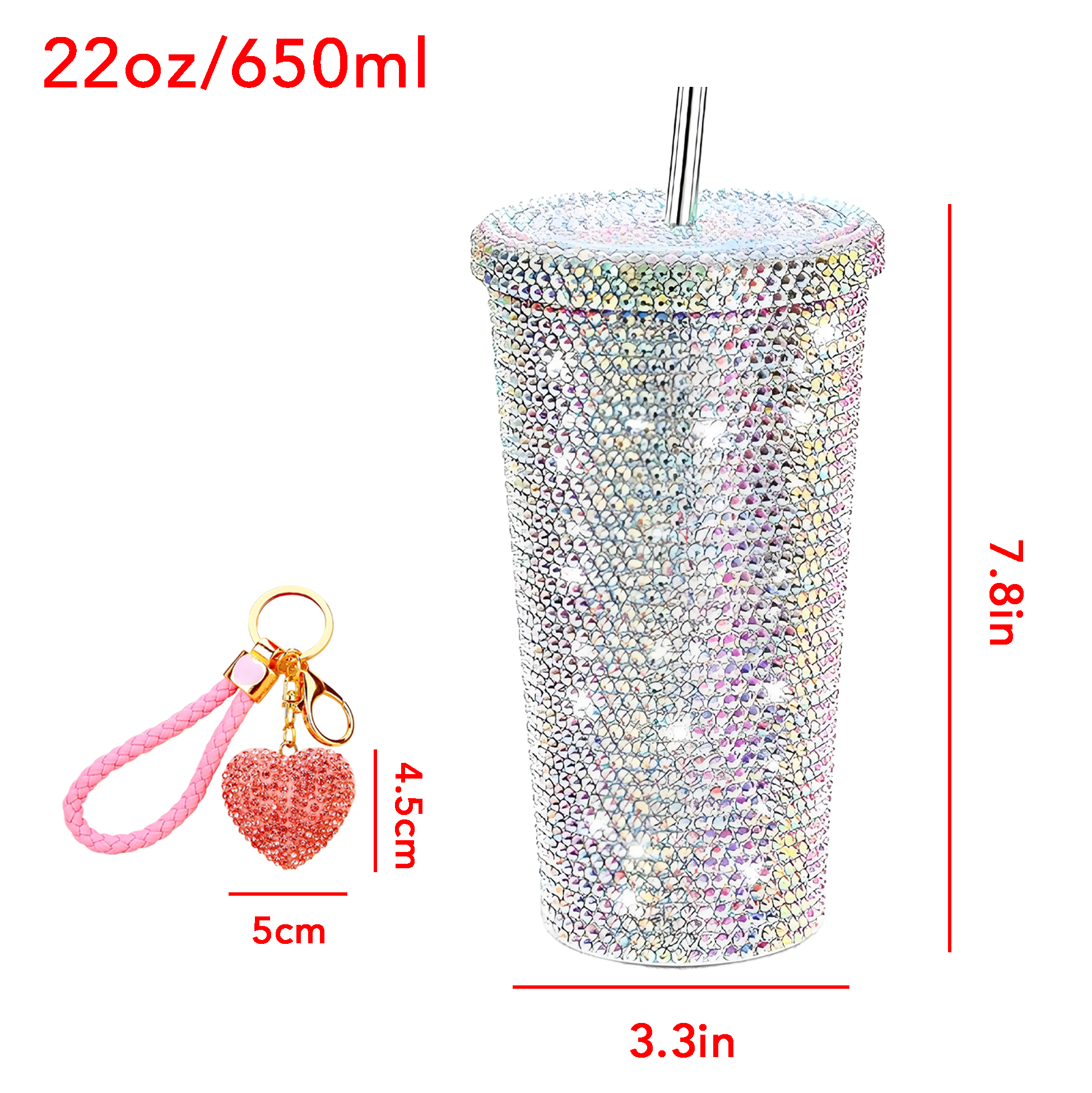 Bling Diamond Tumbler With Keychain