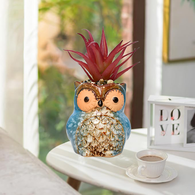 Set of 3 Owl Succulent Pot