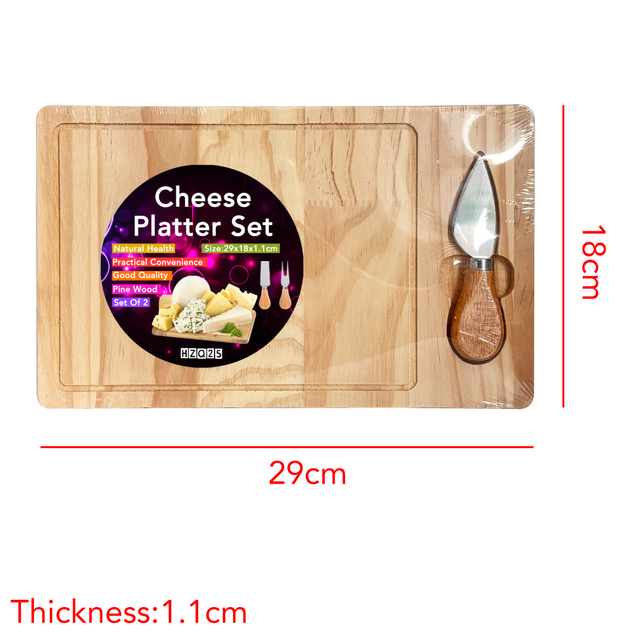 Wooden Cheese Board with Built in Knife