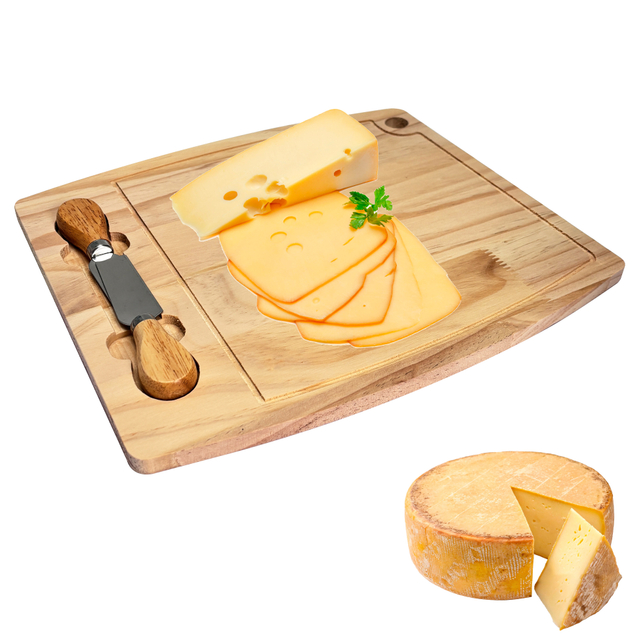 Wooden Cheese Board with Double Handled Tools