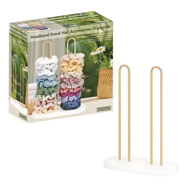 Gold Metal Scrunchie Organizer Rack for Hair Ties