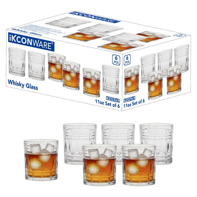 6-Piece Ribbed Whiskey Glass Set