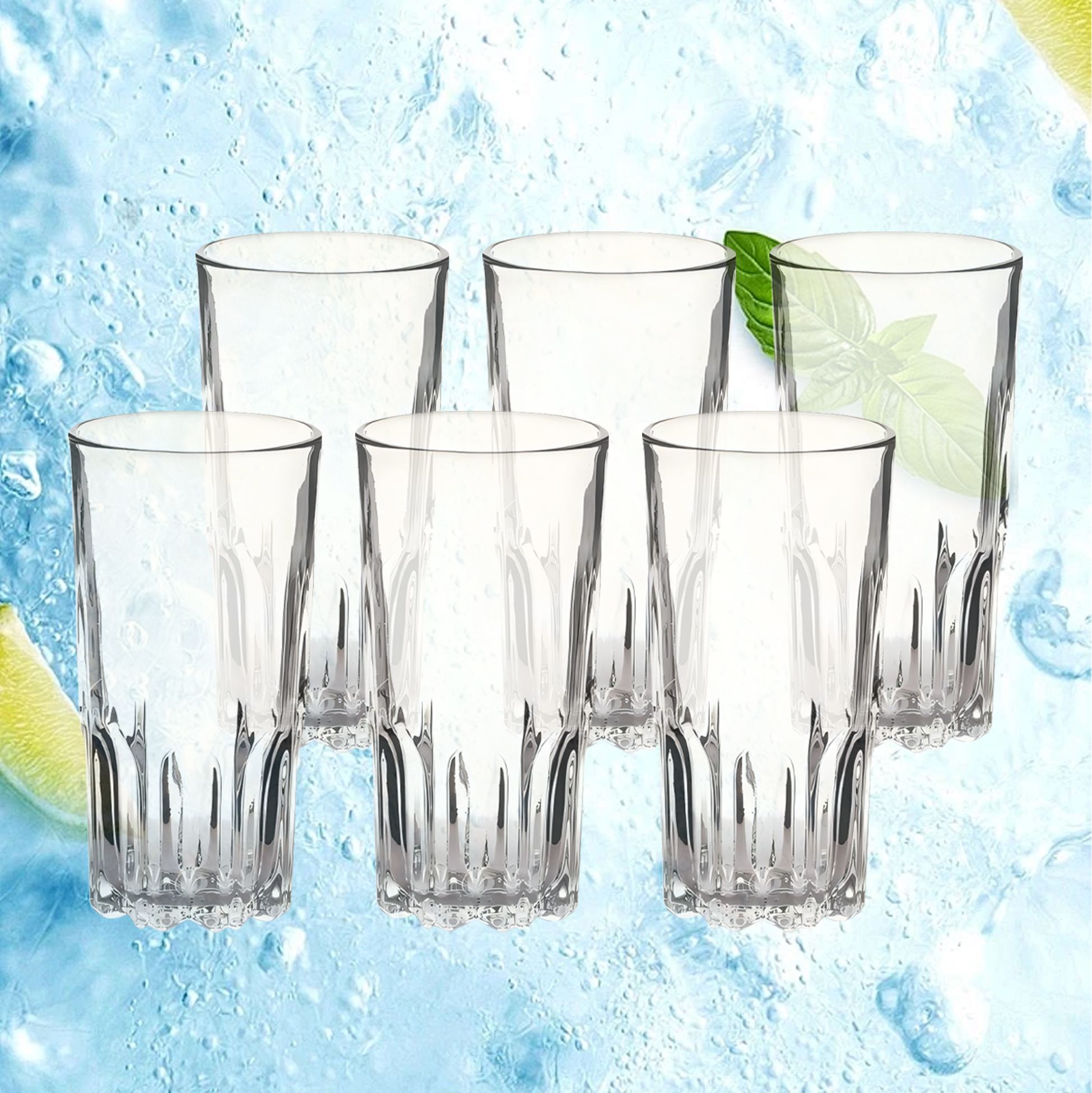 Set of 6 Crystal-like Drinking Glasses