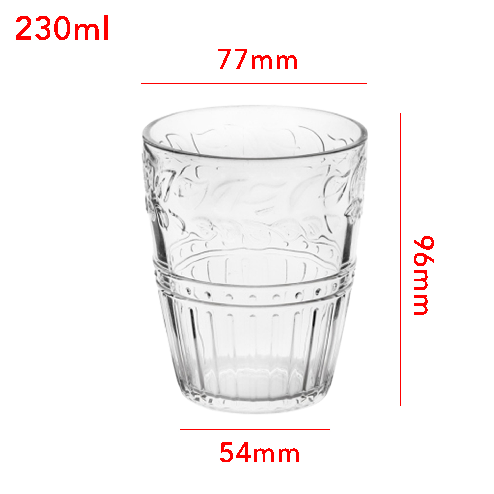 6-Piece Etched Pattern Glass Tumbler Set