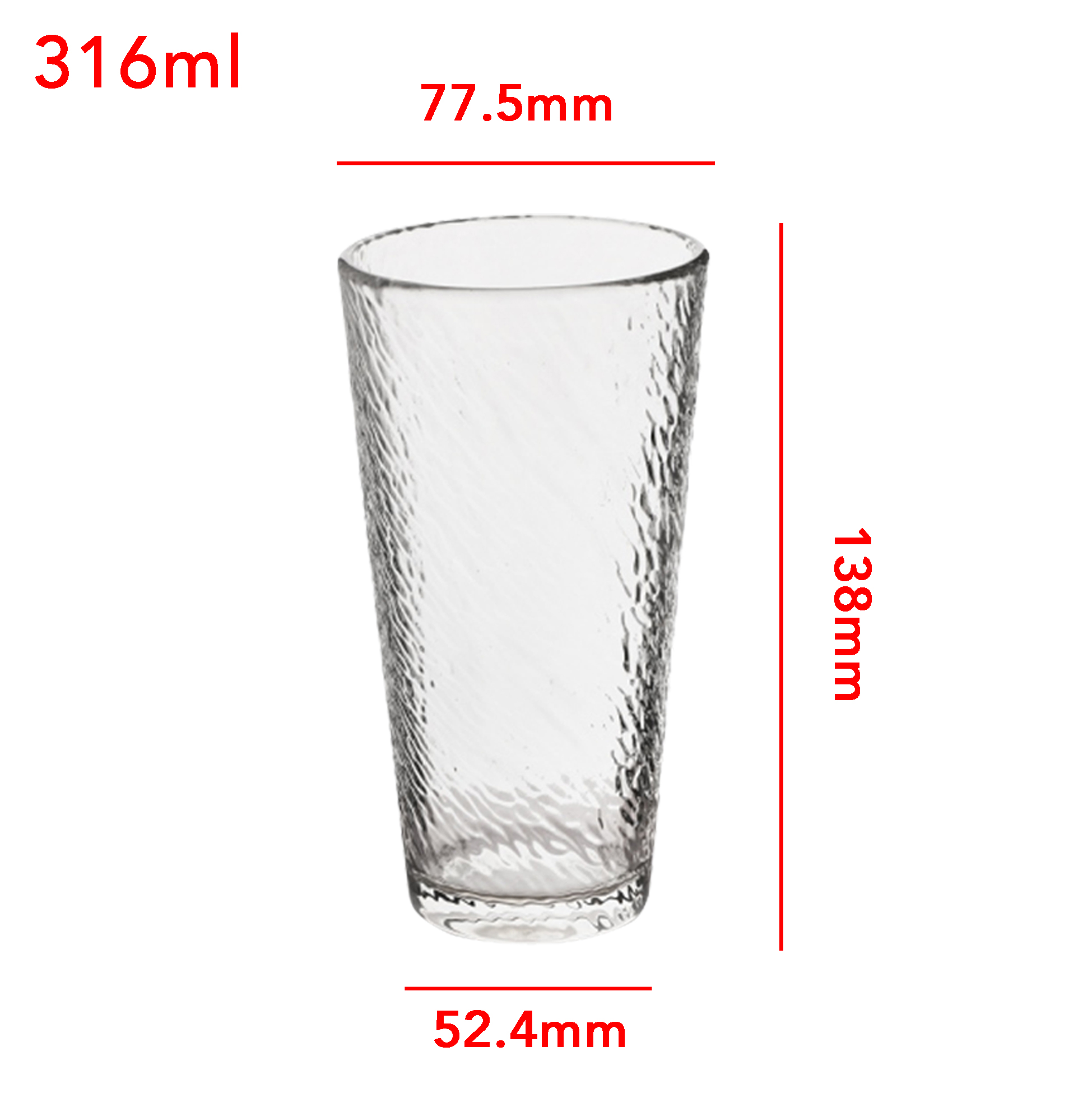 6-Piece Hammered Highball Glass Set