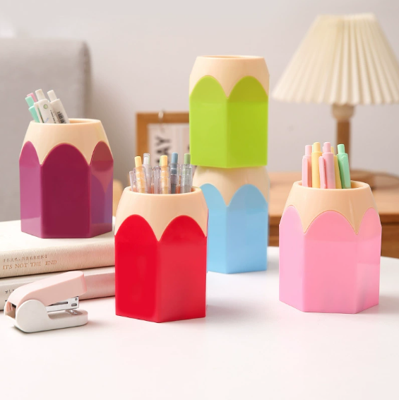 Pencil-Shaped Desk Pen Holder