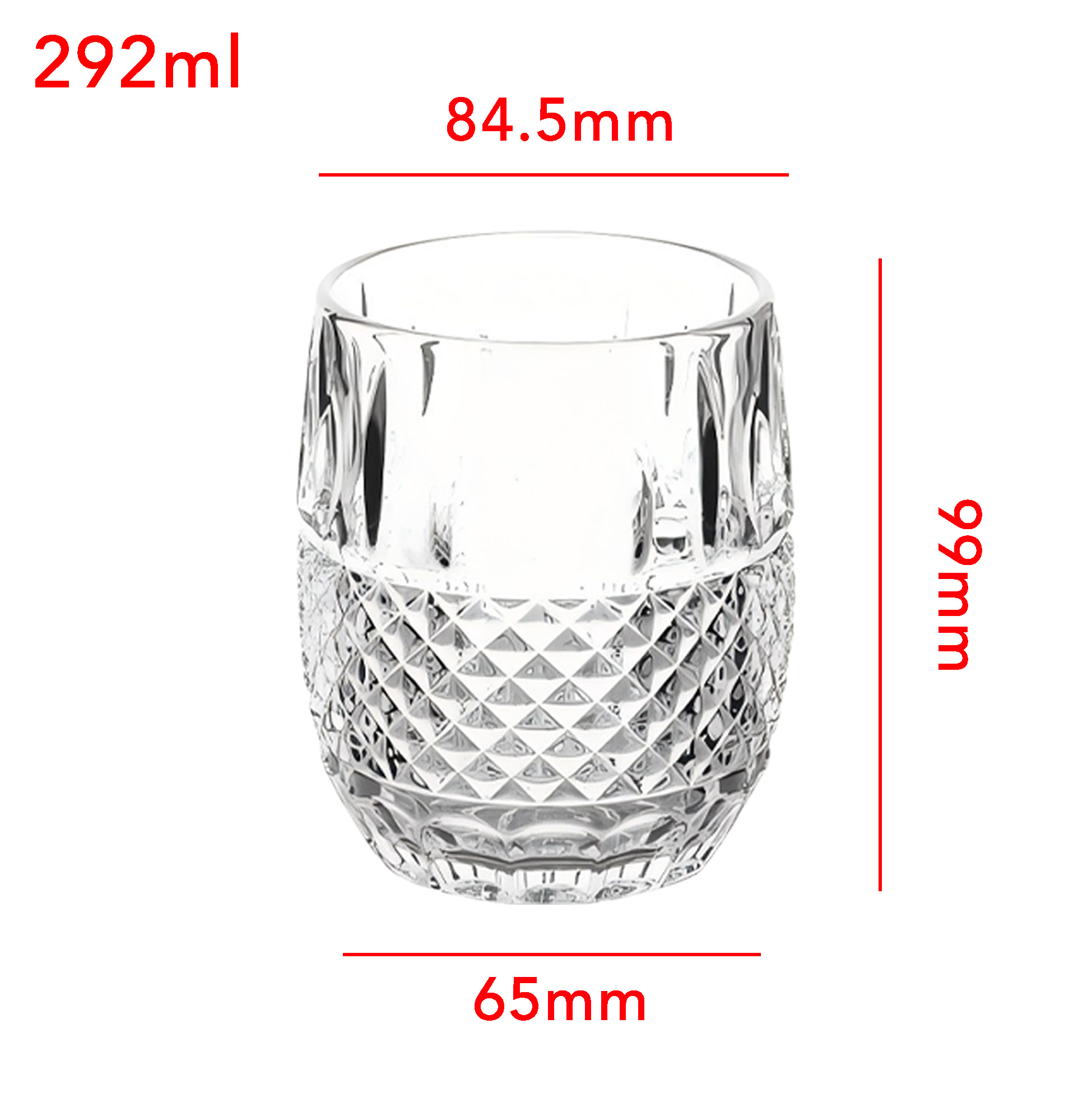 6-Piece Diamond-Textured Whiskey Glass Set