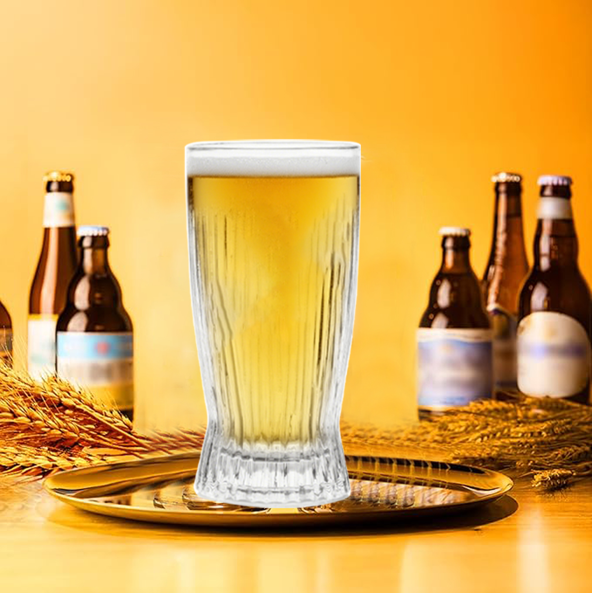 6-Piece Ribbed Beer Glass Set