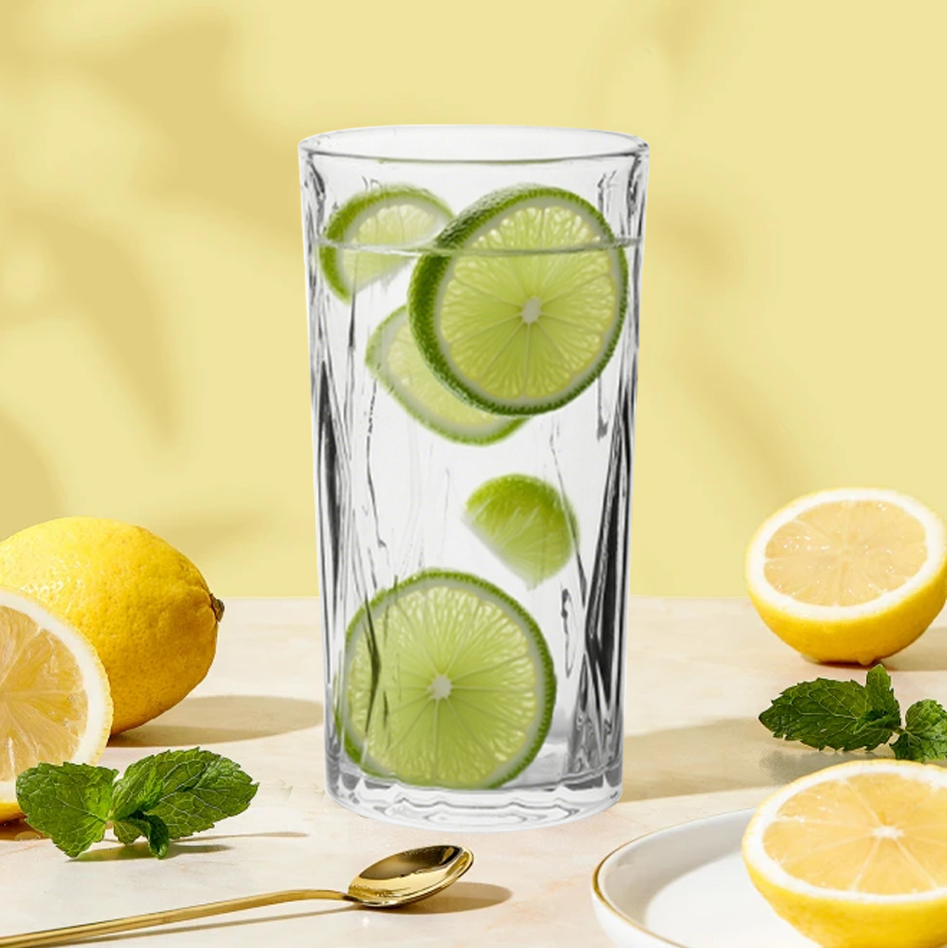 6-Piece Diagonal-Cut Highball Glass Set