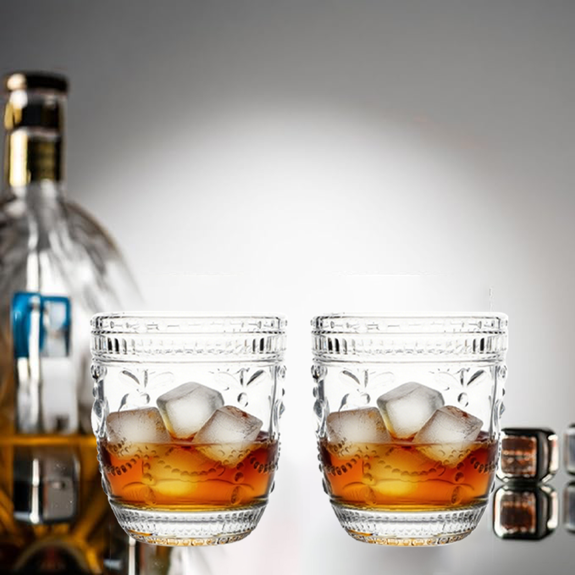 6-Piece Engraved Vintage Whiskey Glass Set
