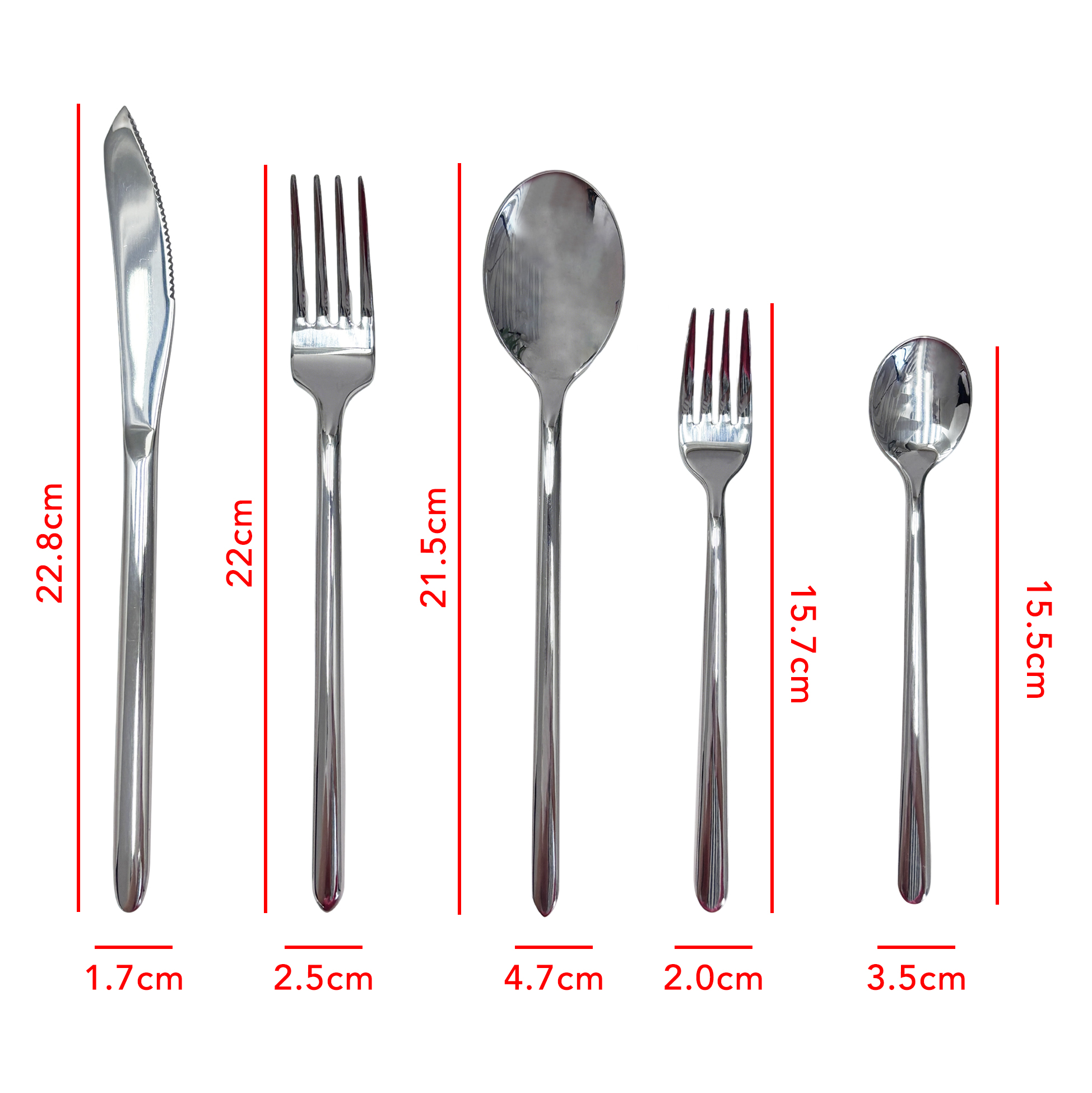 20-Piece Mirror-Polished Stainless Steel Cutlery Set