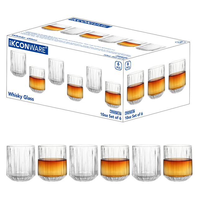 6-Piece Ribbed Whiskey Glass Set