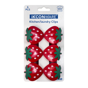 Strawberry-Shaped Plastic Clip Set of 6