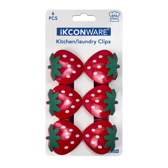 Strawberry-Shaped Plastic Clip Set of 6