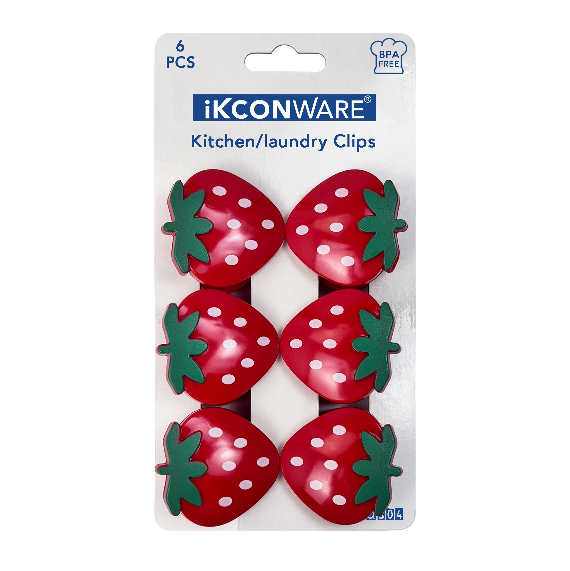 Strawberry-Shaped Plastic Clip Set of 6