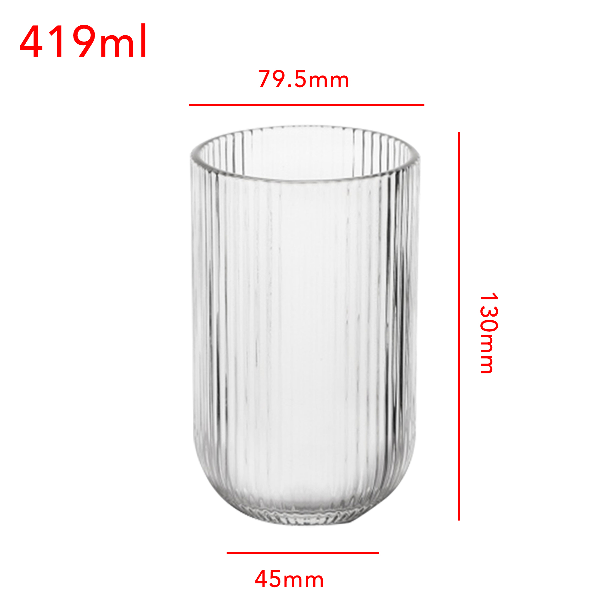 6-Piece Ribbed Tumbler Glass Set
