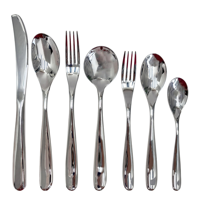7-Piece Mirror-Polished Stainless Steel Cutlery Set