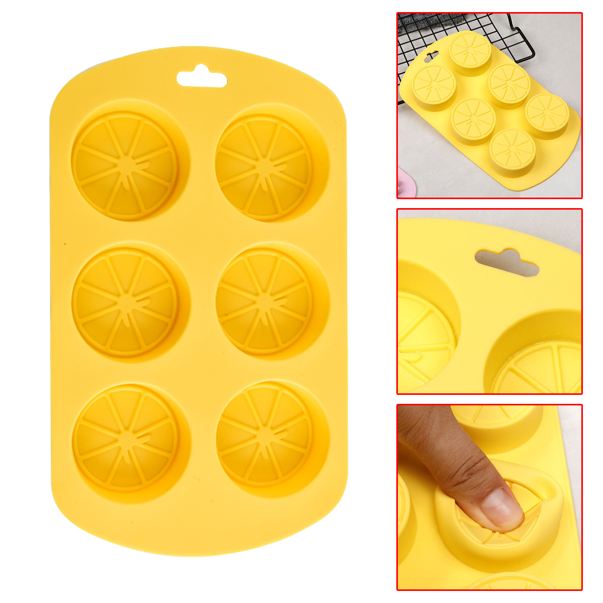 6-Cavity Lemon-Shaped Silicone Dessert Mold