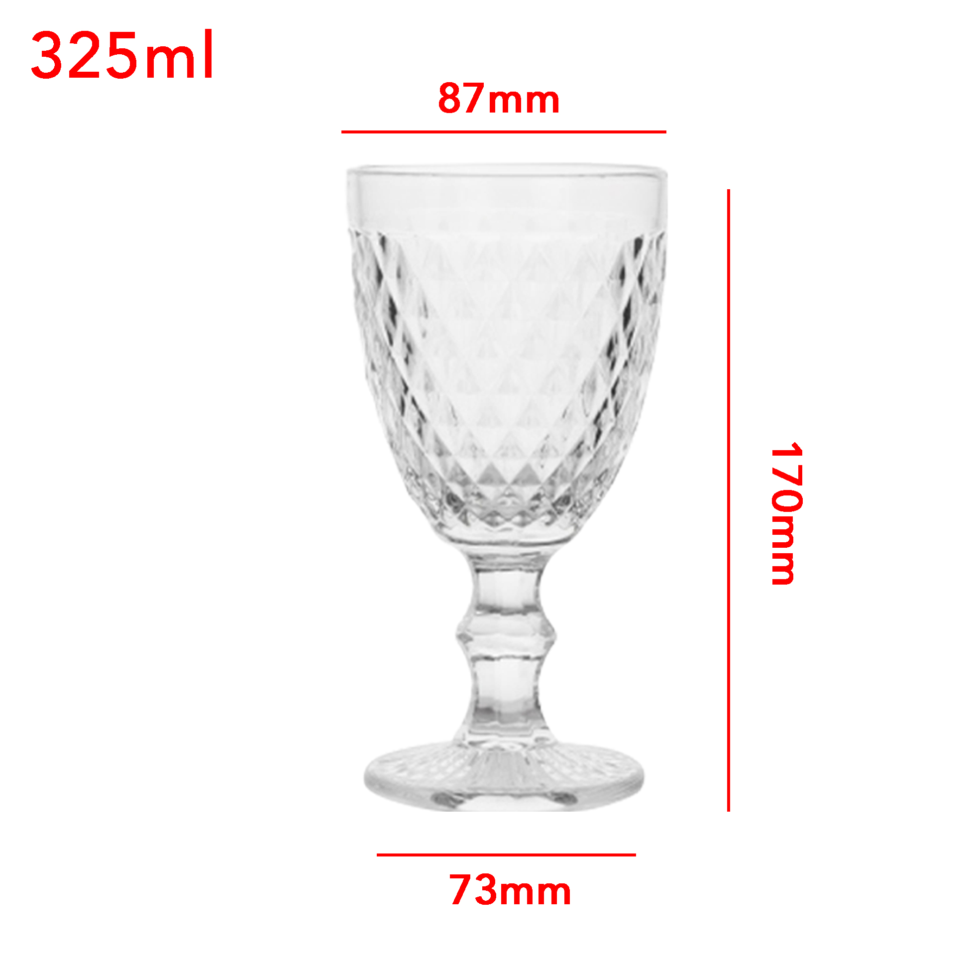 6-Piece Diamond-Cut Wine Glass Set