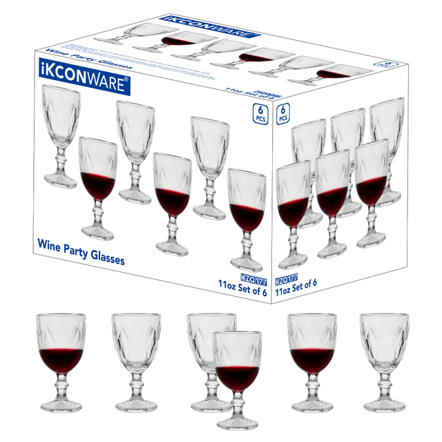 6-Piece Vintage-Cut Wine Glass Set
