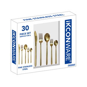 30-Piece Gold Mermaid-Scale Cutlery Set
