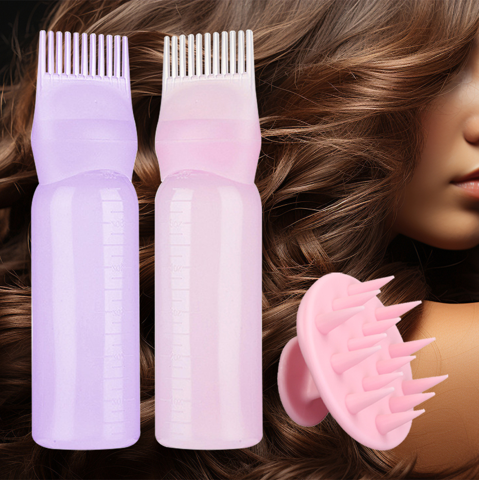 Hair Dye Bottle And Scalp Massager Set