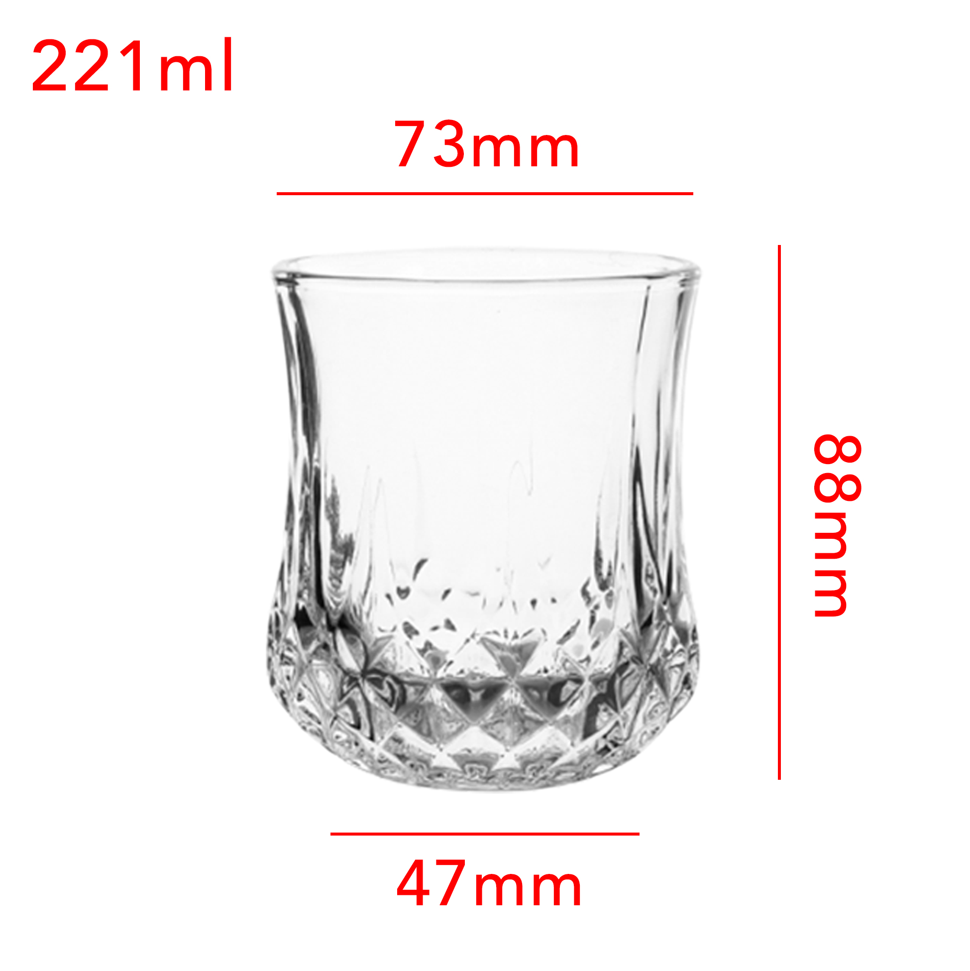 6-Piece Diamond-Cut Whiskey Glass Set