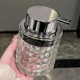 Crystal-Cut Glass Hand Soap Dispenser