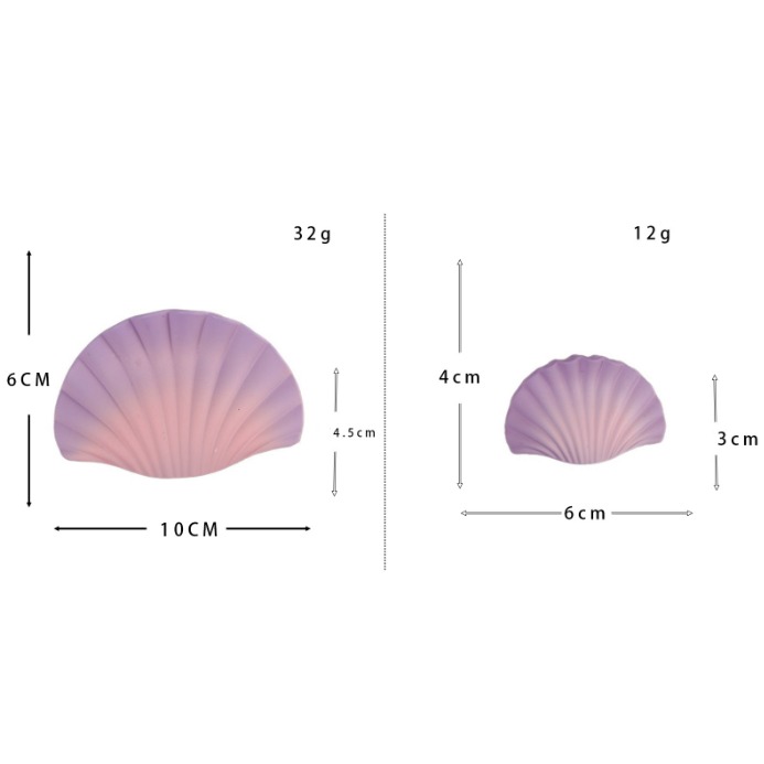 Purple Seashell-Shaped Hair Clip Set