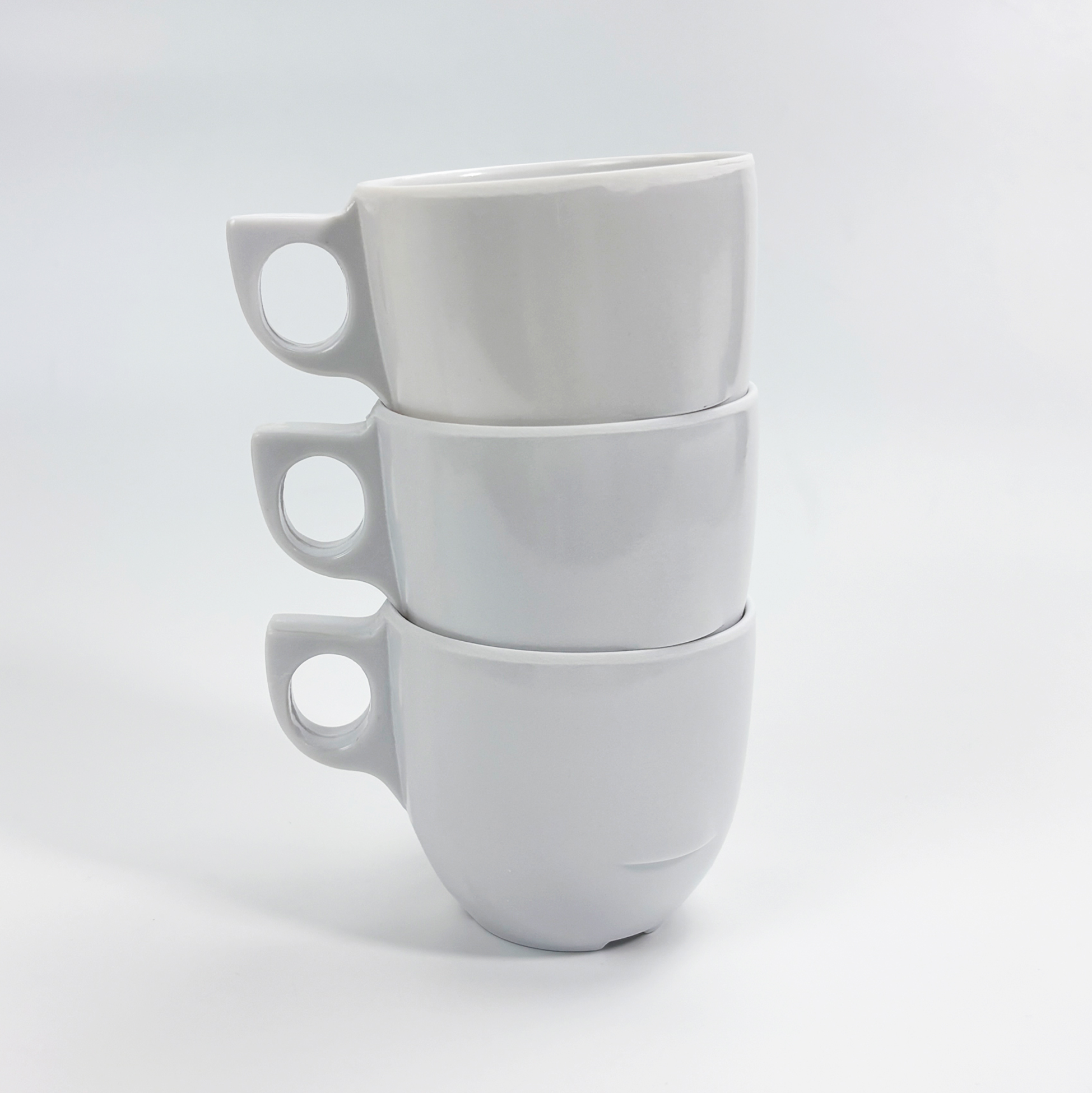 White Melamine Mug with Unique Handle